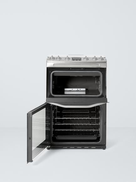 John Lewis JLFSGC61M Freestanding Gas Hob Cooker, Stainless Steel - view 2, Stainless Steel
