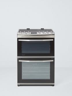 John Lewis JLFSIC62M Freestanding Induction Hob Electric Double Oven, Stainless Steel, Stainless Steel