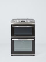 John Lewis JLFSMC62M Freestanding Gas Hob Dual Fuel Double Oven, Stainless Steel