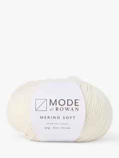 MODE at Rowan Merino Soft Knitting Yarn, 50g, Snow