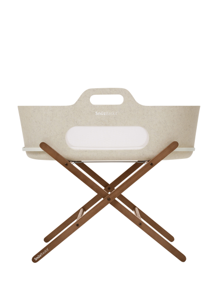 Snüz SnüzBaskit Moses Basket and Stand - view 2, Barley/Walnut