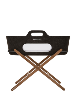 Snüz SnüzBaskit Moses Basket and Stand - view 2, Graphite/Walnut