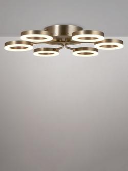 John Lewis Boyd 6 Arm Semi Flush Ceiling Light, Brass, Brass