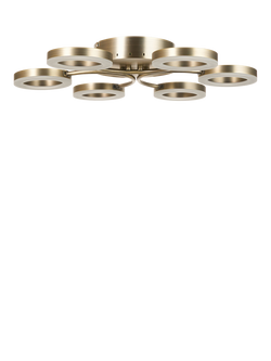 John Lewis Boyd 6 Arm Semi Flush Ceiling Light, Brass - view 2, Brass