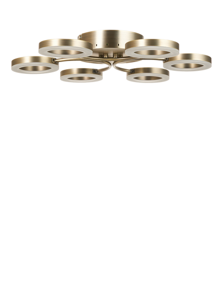 John Lewis Boyd 6 Arm Semi Flush Ceiling Light, Brass - view 2, Brass