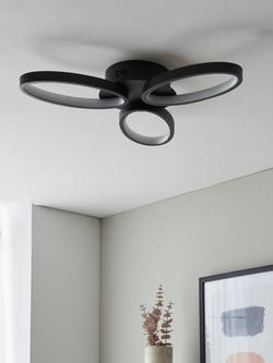 John Lewis Ovals LED Semi Flush Ceiling Light, Black - view 2, Black