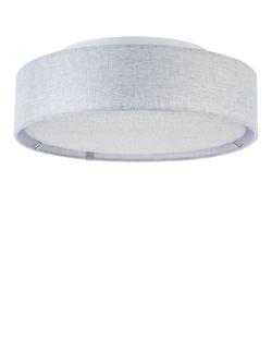 John Lewis Samantha Linen Semi Flush Ceiling Light, Grey - view 2, Grey