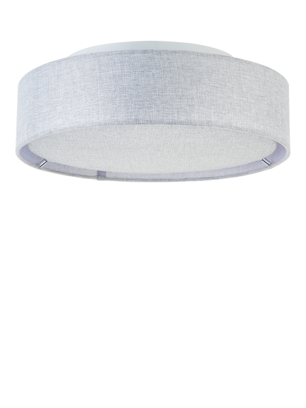 John Lewis Samantha Linen Semi Flush Ceiling Light, Grey - view 2, Grey