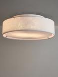 John Lewis Samantha Linen Flush Ceiling Light, White