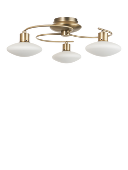 John Lewis Tameo LED Semi Flush 3 Arm Ceiling Light, Chrome - view 2, Brass