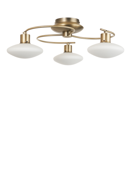 John Lewis Tameo LED Semi Flush 3 Arm Ceiling Light, Chrome - view 2, Brass