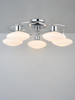 John Lewis Tameo 5 Arm Flush Ceiling Light, Chrome, Chrome