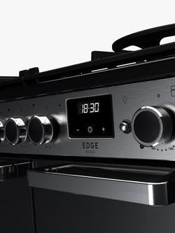 Rangemaster Edge Deluxe EDDL90DFGBLK/CM1 90cm Dual Fuel Range Cooker with Gas Hob, Black - view 2, Black