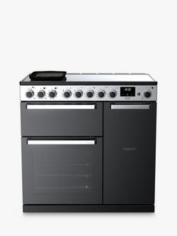 Rangemaster Edge Deluxe EDDL90EIGBLK/CM1 90cm Electric Range Cooker with Induction Hob, Black, Black