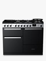 Rangemaster Edge Deluxe EDDLO110DFGBLK/CM1 110cm Dual Fuel Range Cooker with Gas Hob, Black