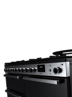 Rangemaster Edge Deluxe EDDLO110DFGBLK/CM1 110cm Dual Fuel Range Cooker with Gas Hob, Black - view 2, Black