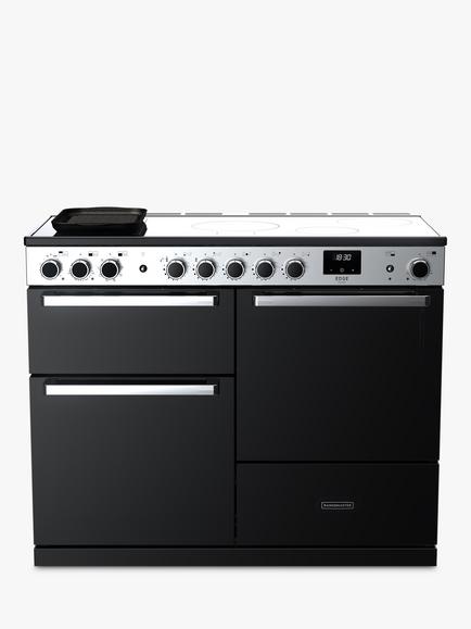 Rangemaster Edge Deluxe EDDLO110EIGBLK/CM1 110cm Electric Range Cooker with Induction Hob, Black, Black
