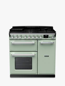 Rangemaster Estel Deluxe ESDL90DFPMNT/CM1 90cm Dual Fuel Range Cooker with Gas Hob, Mint, Mint