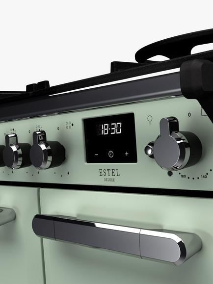 Rangemaster Estel Deluxe ESDL90DFPMNT/CM1 90cm Dual Fuel Range Cooker with Gas Hob, Mint - view 2, Mint