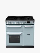 Rangemaster Estel Deluxe ESDL90DFPMSB/CM1 90cm Dual Fuel Range Cooker with Gas Hob, Misty Blue