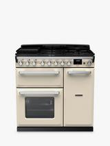 Rangemaster Estel Deluxe ESDL90DFPPCR/CM1 90cm Dual Fuel Range Cooker with Gas Hob, Pale Cream