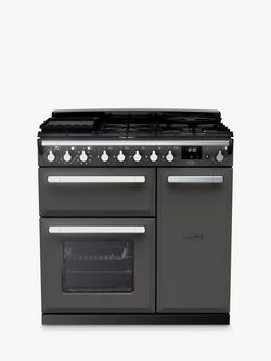Rangemaster Estel Deluxe ESDL90DFPSLT/CM1 90cm Dual Fuel Range Cooker with Gas Hob, Slate, Slate
