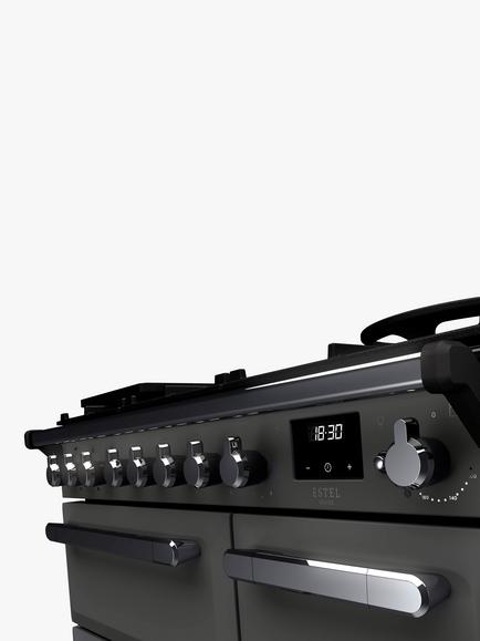 Rangemaster Estel Deluxe ESDL90DFPSLT/CM1 90cm Dual Fuel Range Cooker with Gas Hob, Slate - view 2, Slate