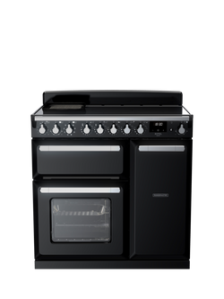 Rangemaster ESDL90EIPGBL/CM1 90cm Electric Range Cooker with Induction Hob, Black, Black