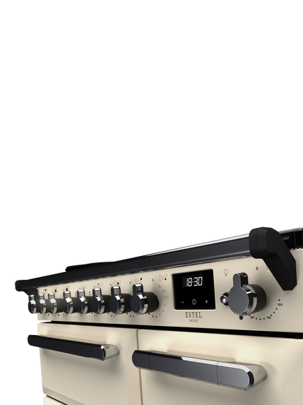 Rangemaster Estel Deluxe ESDL90EIPPCR/CM1 90cm Electric Range Cooker with Induction Hob, Pale Cream - view 2, Pale Cream