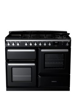 Rangemaster Estel Deluxe ESDLO110DFPGBL/CM1 110cm Dual Fuel Range Cooker with Gas Hob, Black, Black
