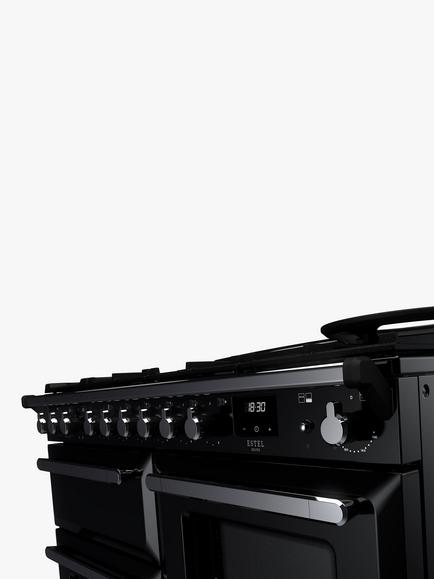 Rangemaster Estel Deluxe ESDLO110DFPGBL/CM1 110cm Dual Fuel Range Cooker with Gas Hob, Black - view 2, Black