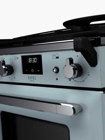 Rangemaster Estel Deluxe ESDLO110DFPMSB/CM1 110cm Dual Fuel Range Cooker with Gas Hob, Misty Blue - view 2, Misty Blue