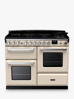 Rangemaster Estel Deluxe ESDLO110DFPPCR/CM1 110cm Dual Fuel Range Cooker with Gas Hob, Pale Cream, Pale Cream