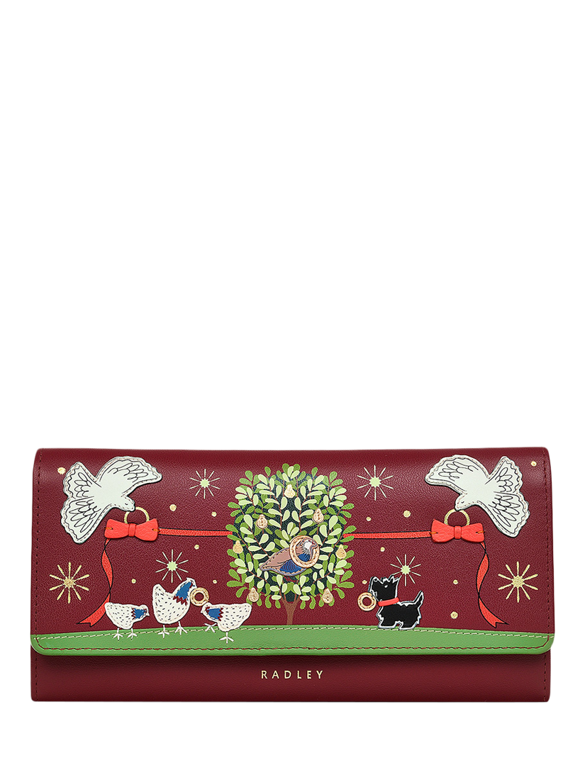 Radley 12 Days of Christmas Leather Large Flapover Matinee Purse, Cranberry