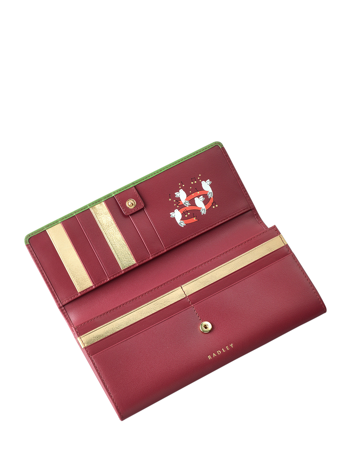 Radley 12 Days of Christmas Leather Large Flapover Matinee Purse Cranberry
