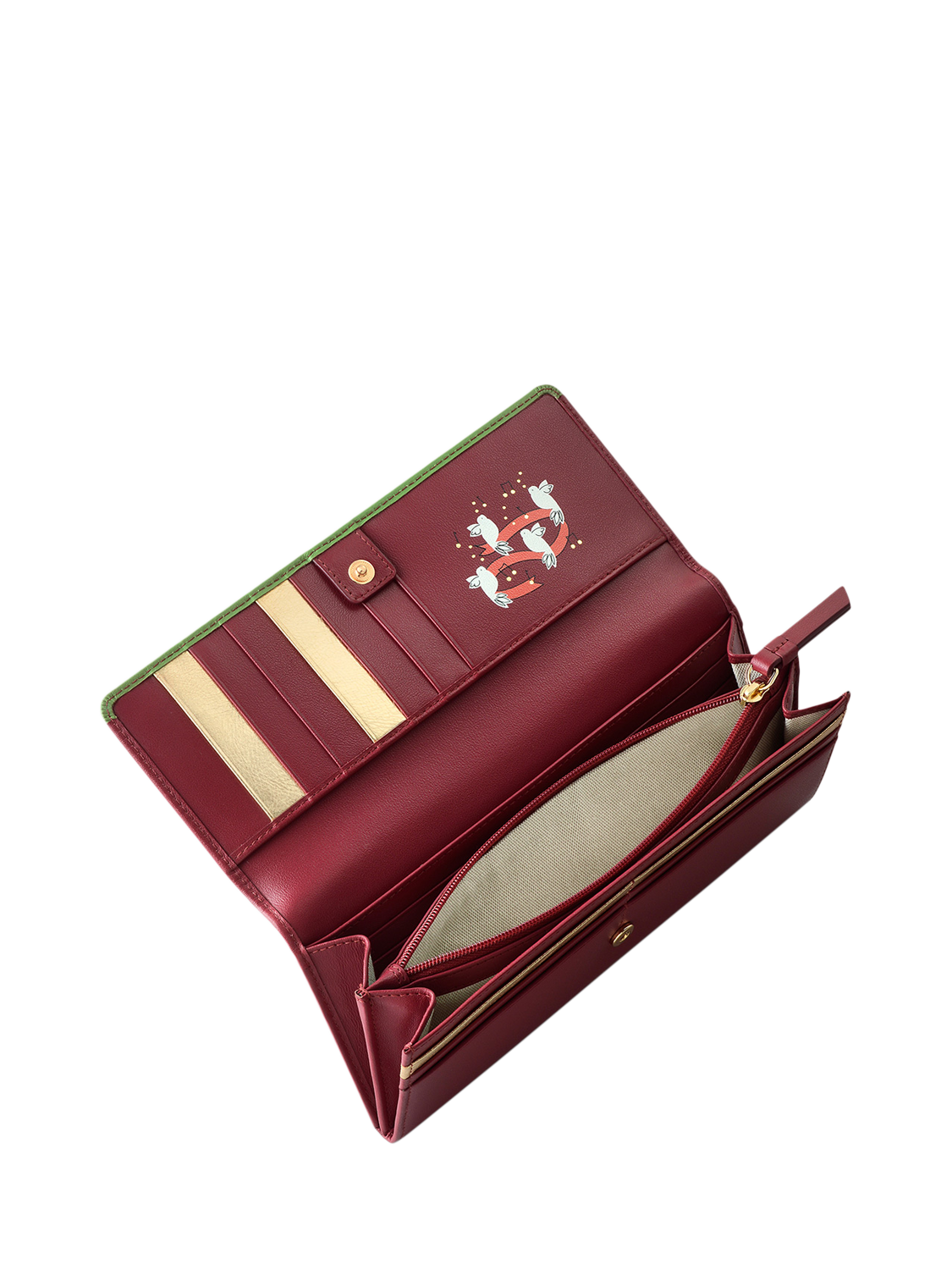 Radley 12 Days of Christmas Leather Large Flapover Matinee Purse Cranberry