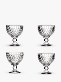 Villeroy & Boch Boston Stemmed Champagne Coupe Glass/ Dessert Bowl, Set of 4, 250ml, Clear