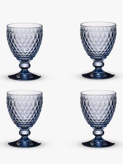 Villeroy & Boch Boston Red Wine Goblet Glass, Set of 4, 200ml, Blue