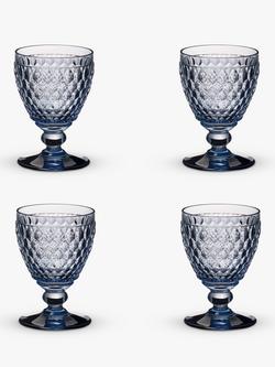 Villeroy & Boch Boston White Wine Goblet Glass, Set of 4, 120ml, Blue