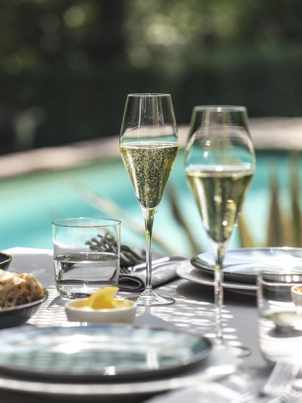 Villeroy & Boch La Divina Champagne Glass Flute, Set of 4, 120ml, Clear - view 2, Clear