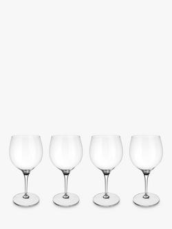 Villeroy & Boch Maxima Burgundy Red Wine Goblet Glass, Set of 4, 200ml, Clear, Clear