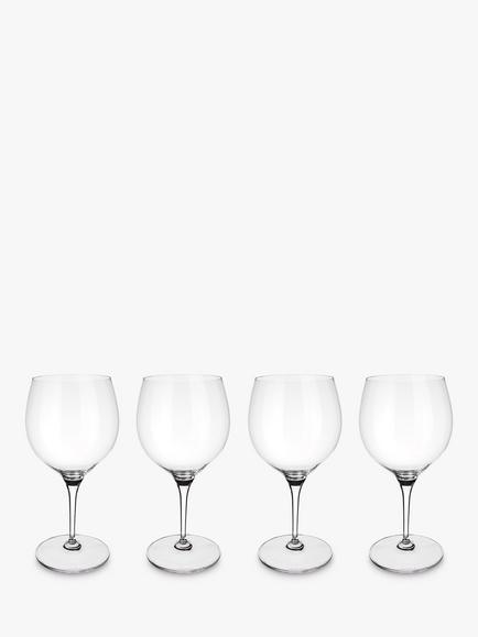 Villeroy & Boch Maxima Burgundy Red Wine Goblet Glass, Set of 4, 200ml, Clear, Clear