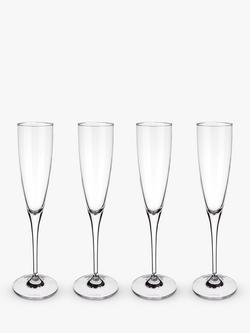 Villeroy & Boch Maxima Champagne Glass Flute, Set of 4, 120ml, Clear, Clear