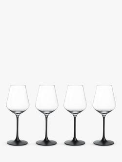 Villeroy & Boch Manufacture Rock Red Wine Glass, Set of 4, 200ml, Clear/Black, Clear/Black