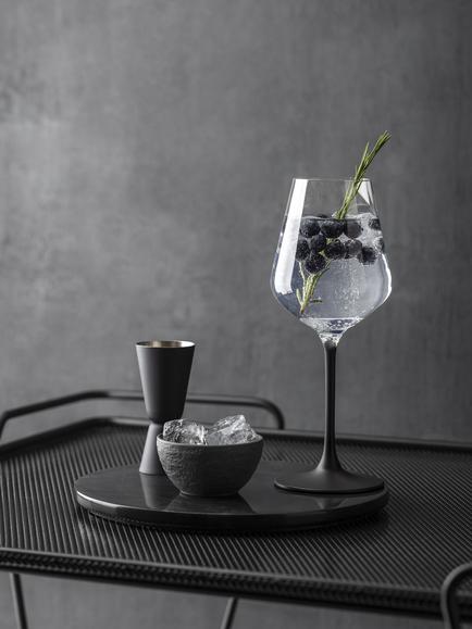 Villeroy & Boch Manufacture Rock White Wine Glass, Set of 4, 120ml, Clear/Black - view 2, Clear/Black