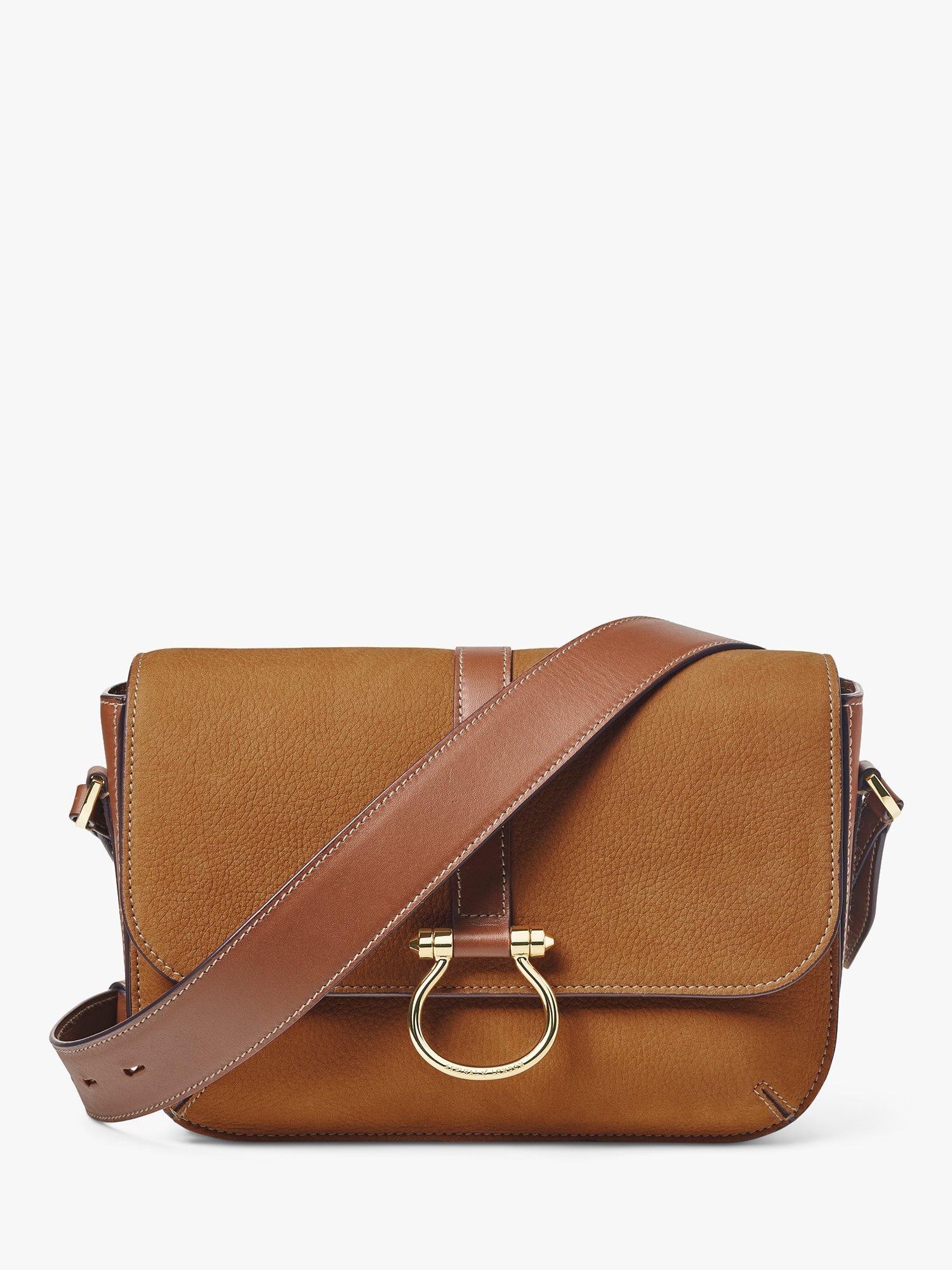 Aspinal of London Bella Grande  Nubuck Cross Body Bag, Tan
