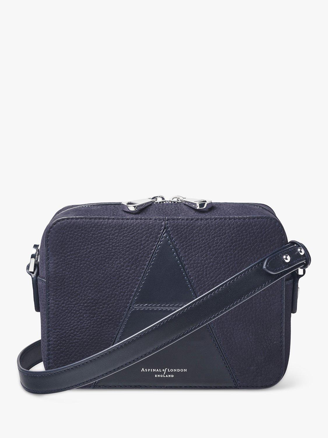 Aspinal of London Nubuck Camera Cross Body Bag, Navy