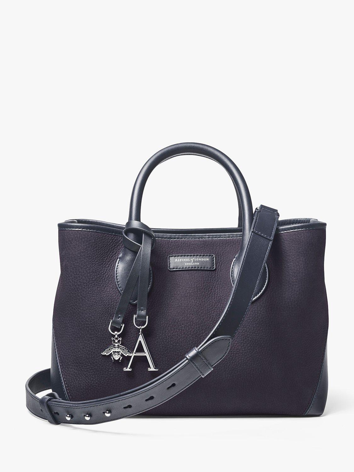 Aspinal of London Midi London Nubuck Tote Bag, Navy