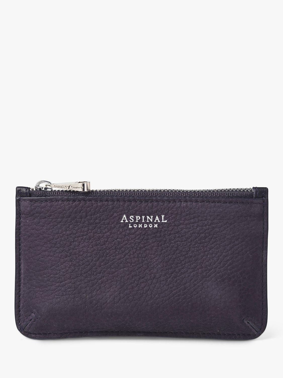 Aspinal of London Ella Nubuck Card Holder, Navy