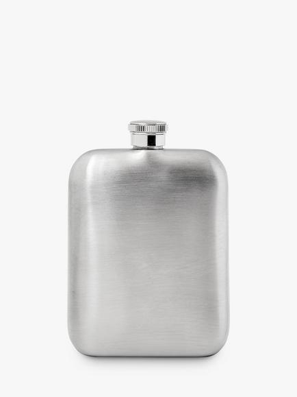 Aspinal of London 5oz Hip Flask & Leather Pouch, Tan - view 2, Tan